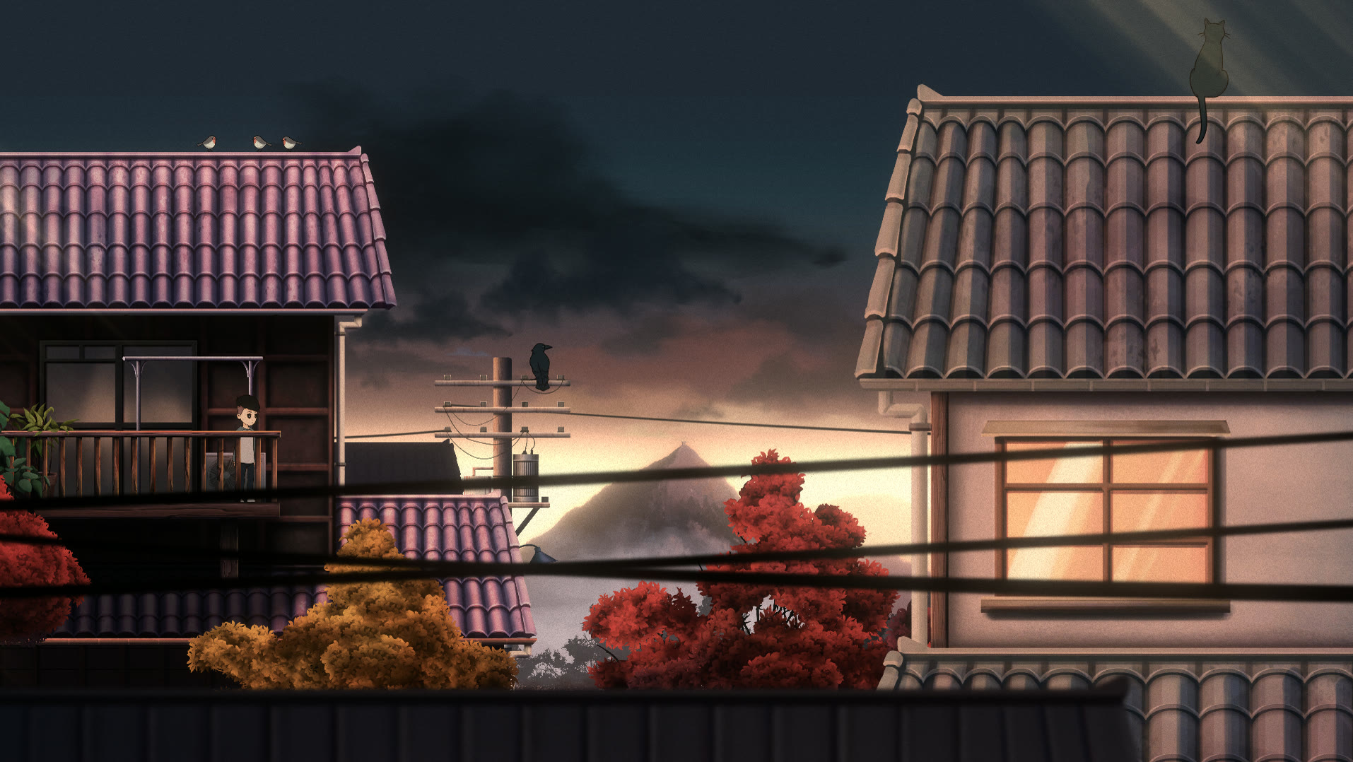 A quiet balcony overlooking the town