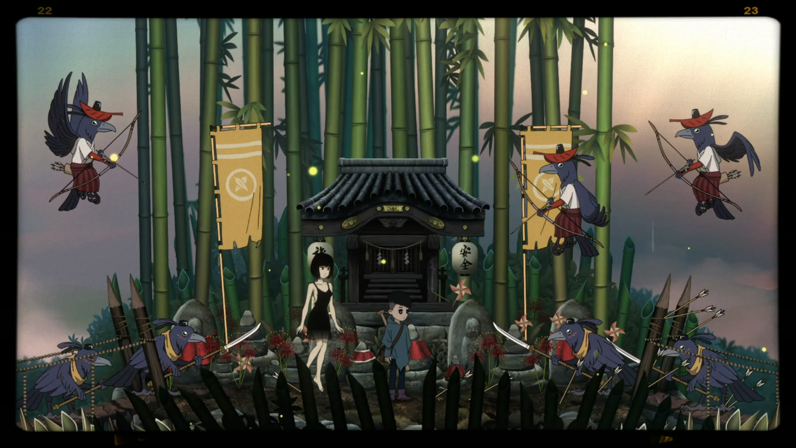 A bamboo grove bathed in light