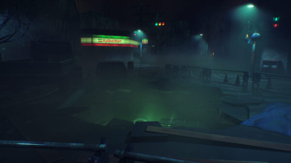 A liminal street shrouded in fog